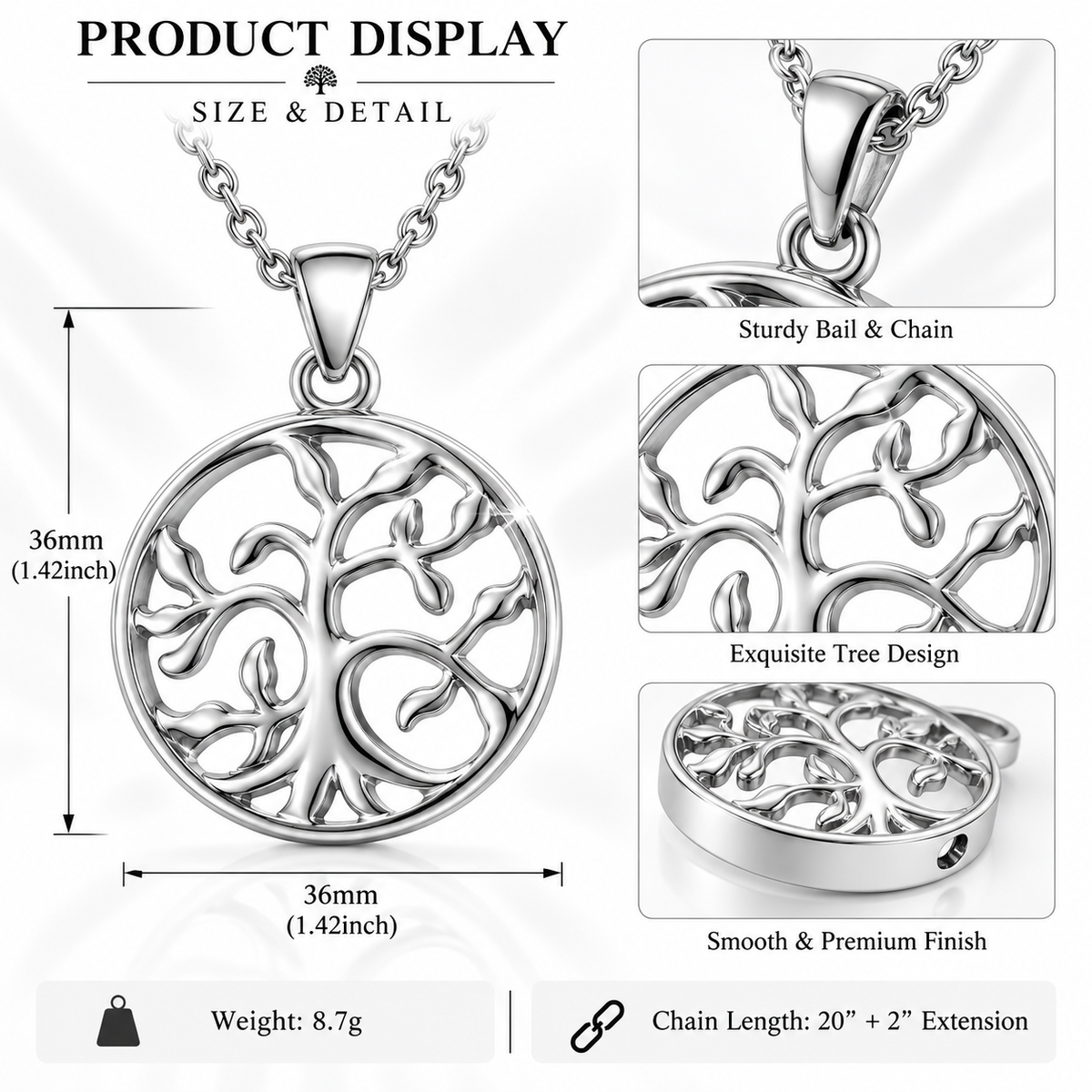 Tree of Life Memorial Pendant Necklace