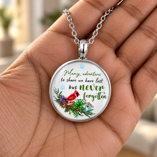 Pet Memorial Necklace for Ashes – Cardinal Bird Pendant