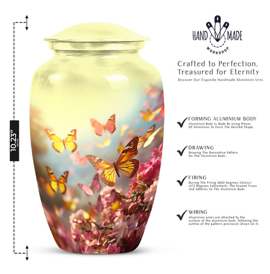 Colorful Butterflies Cremation Urn.