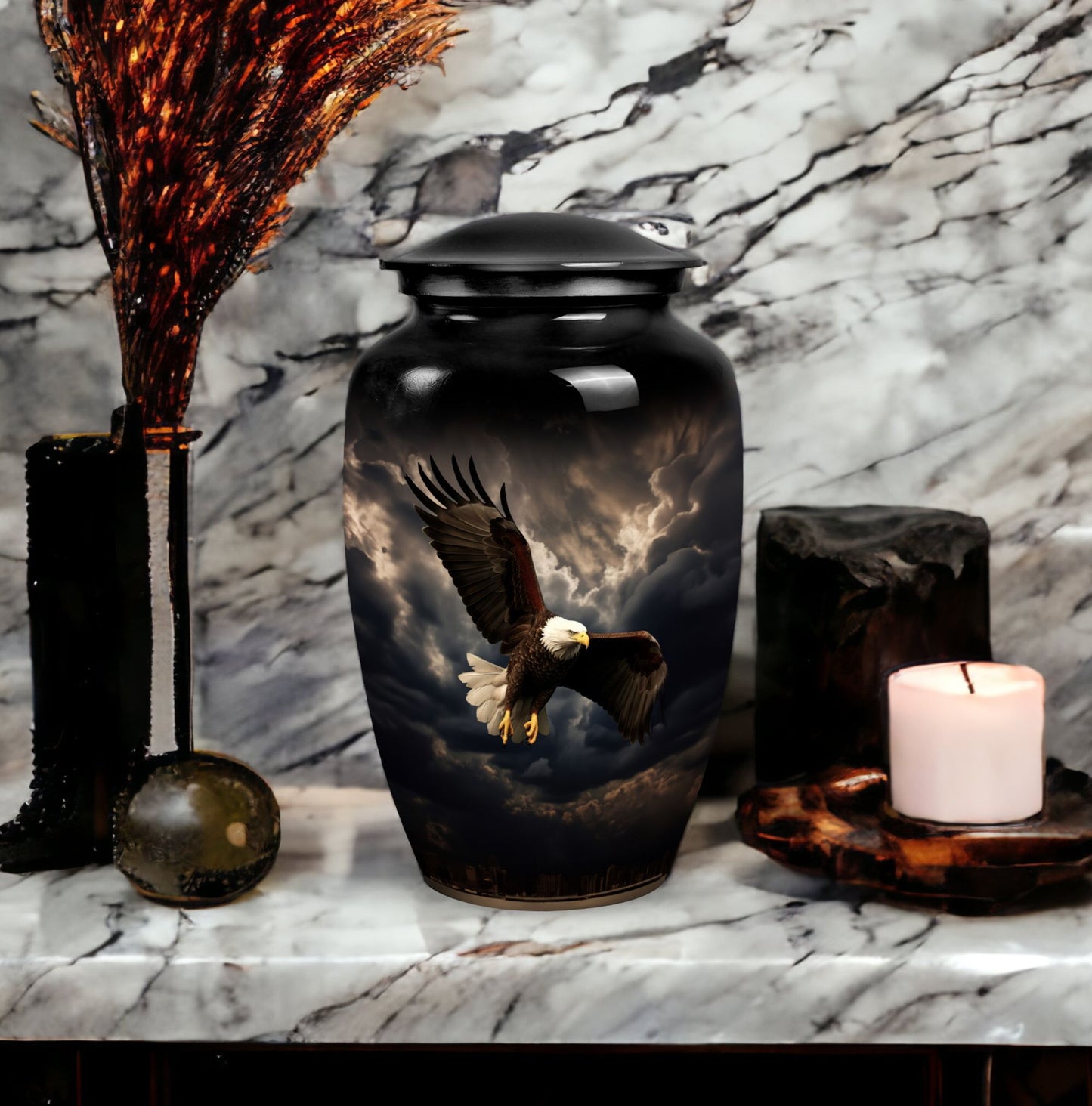 Decorative Classic Urn, Large Eagle Urn for Human Ashes.