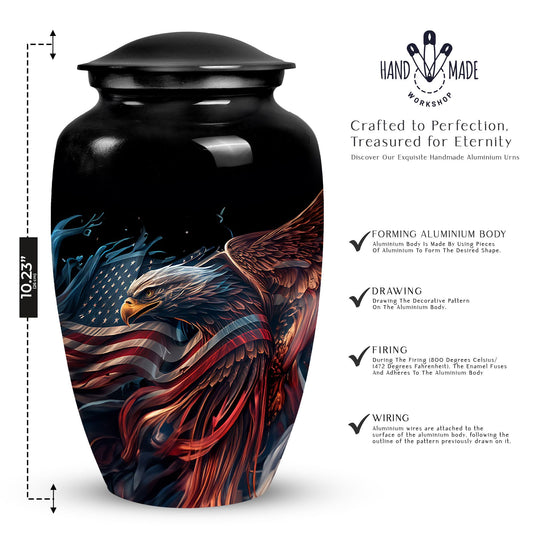 Classic eagle urn made of aluminium for ashes