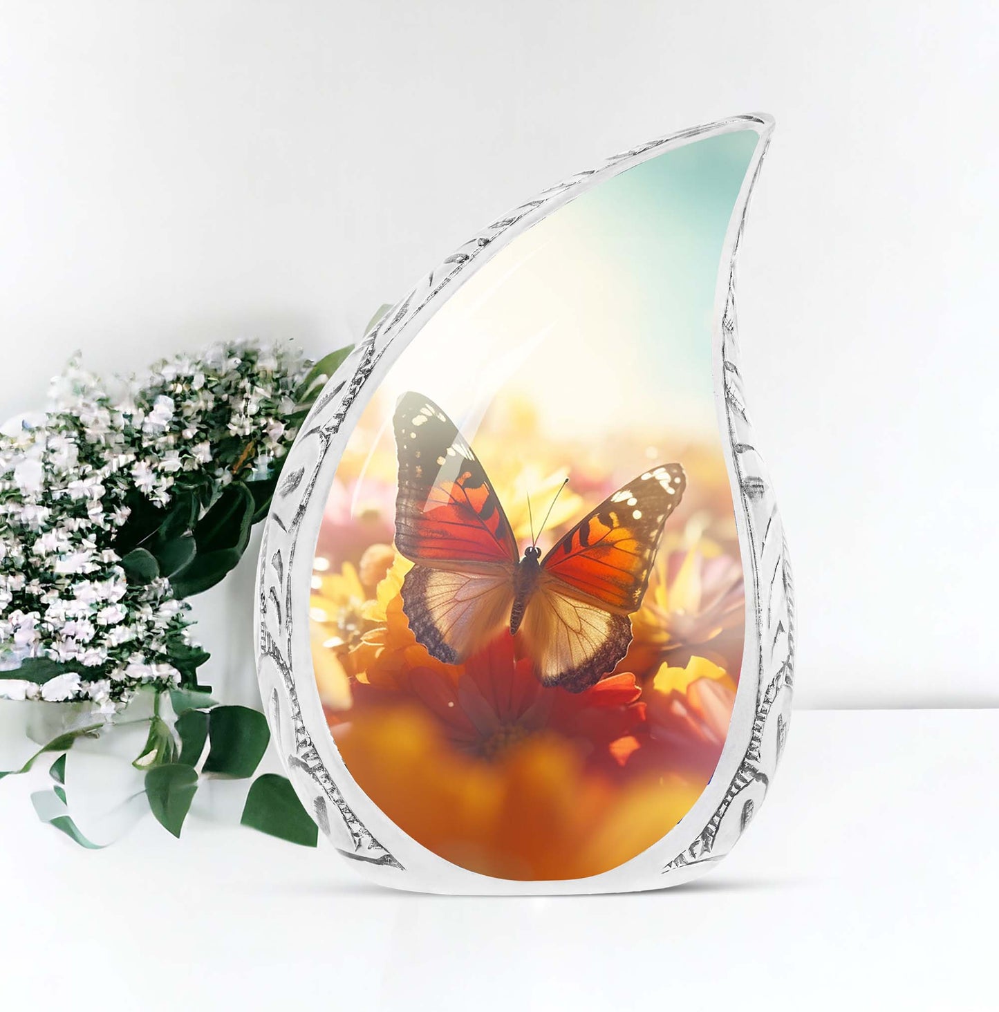 Colorful Butterflies Memorial Urn