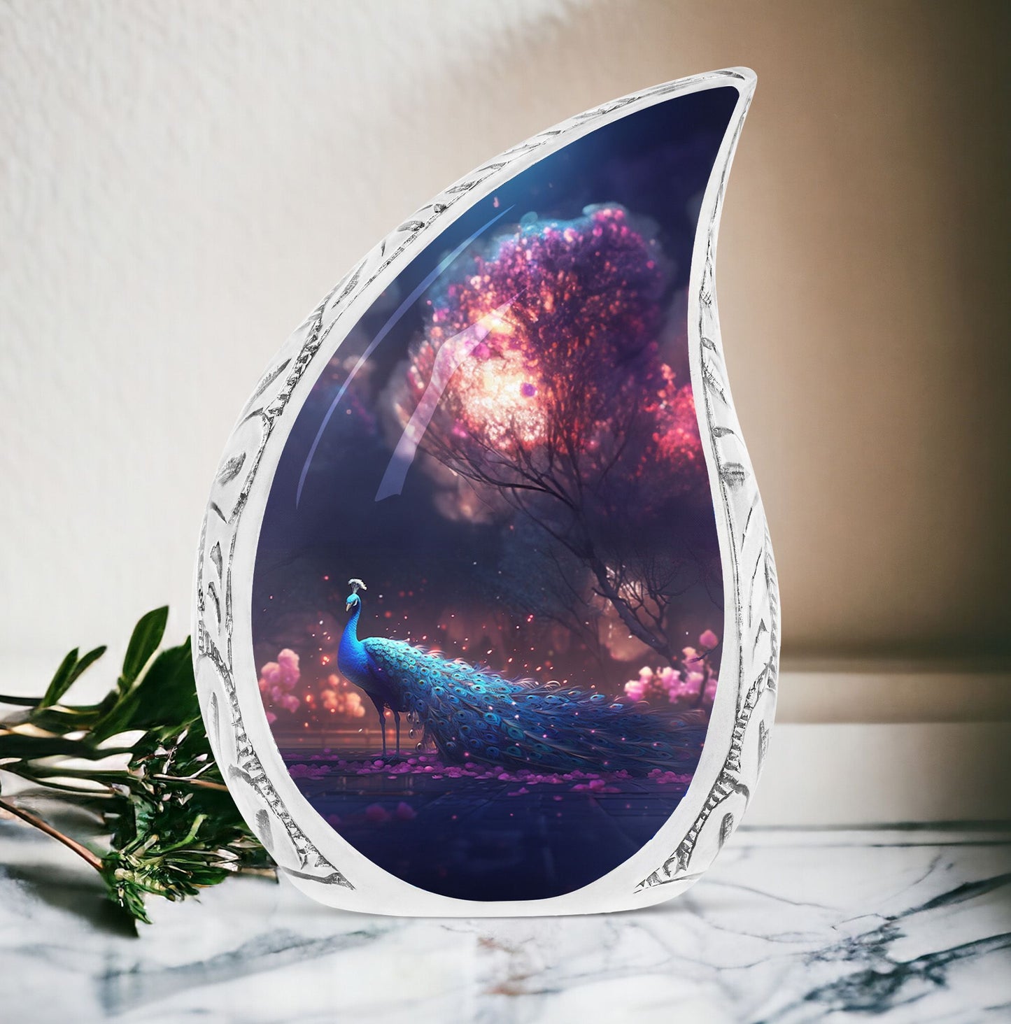 Peacock Cremation Urn