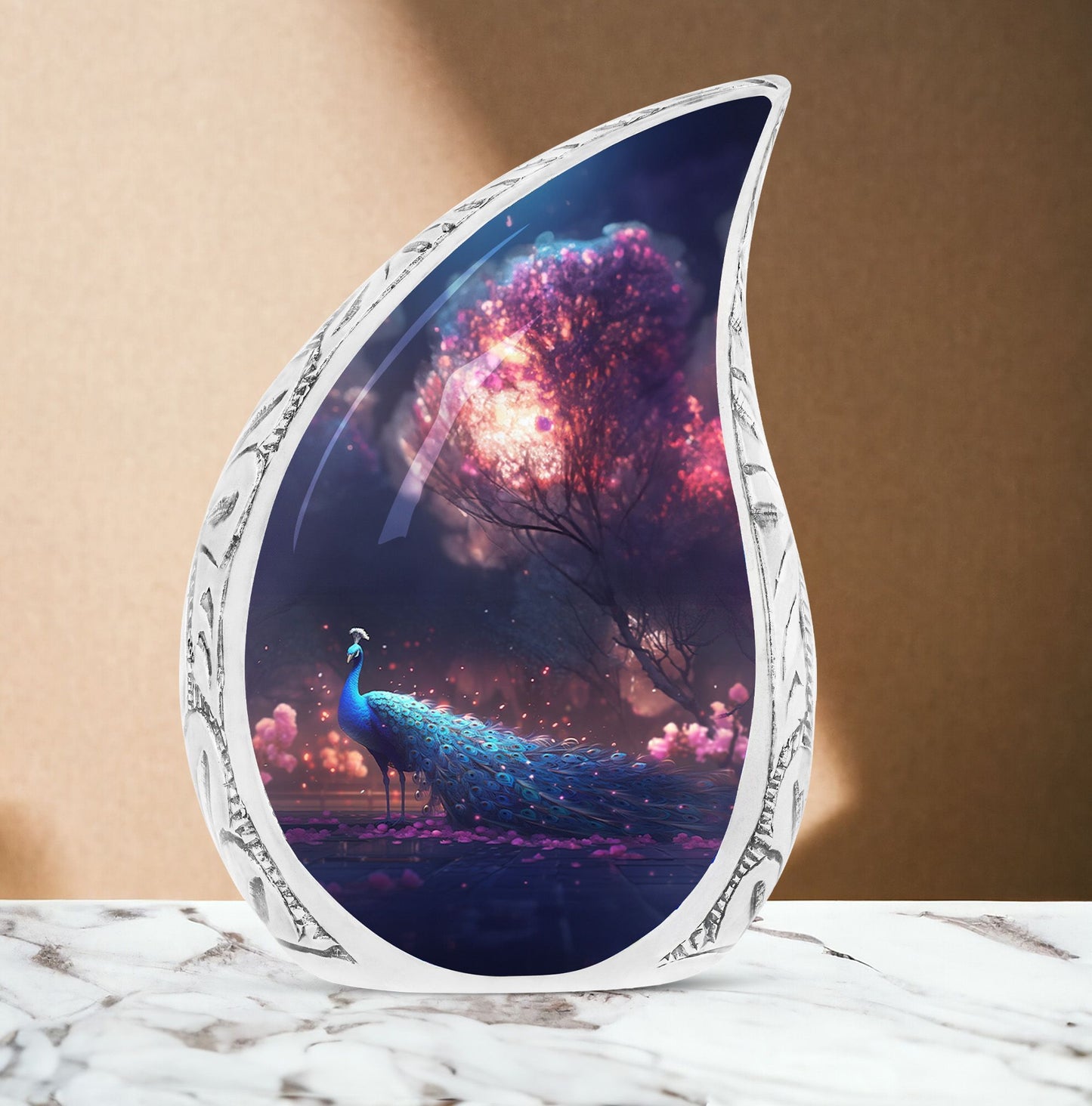 Peacock Cremation Urn