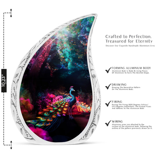 3 inch peacock cremation urn.