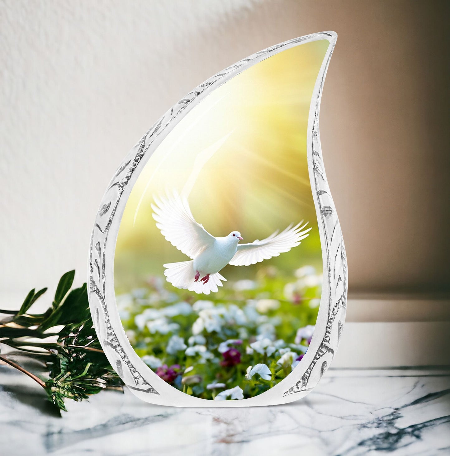 Aluminium Eternal Peace Dove Urn.