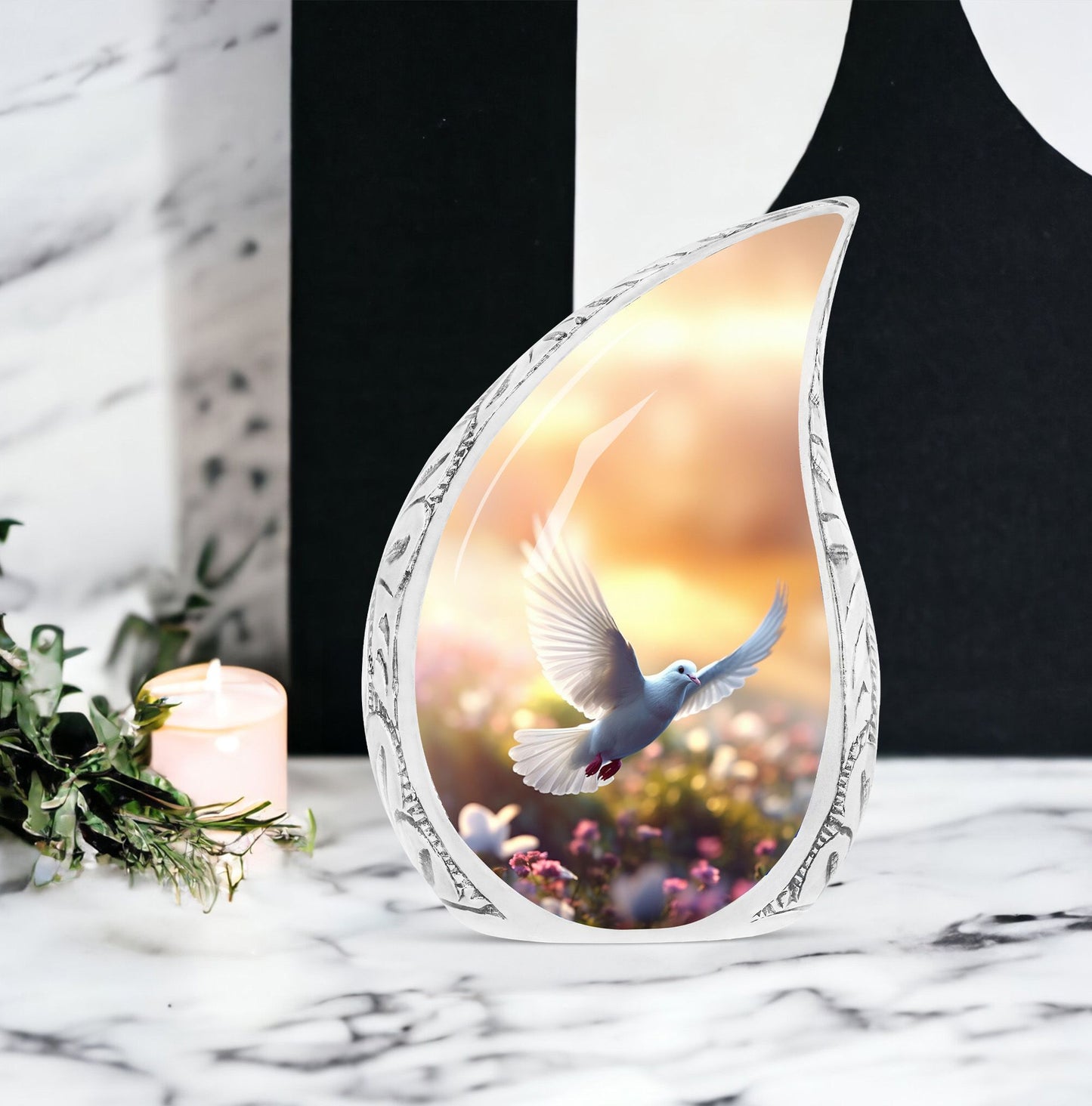 Classic Dove Urn for Human Ashes.