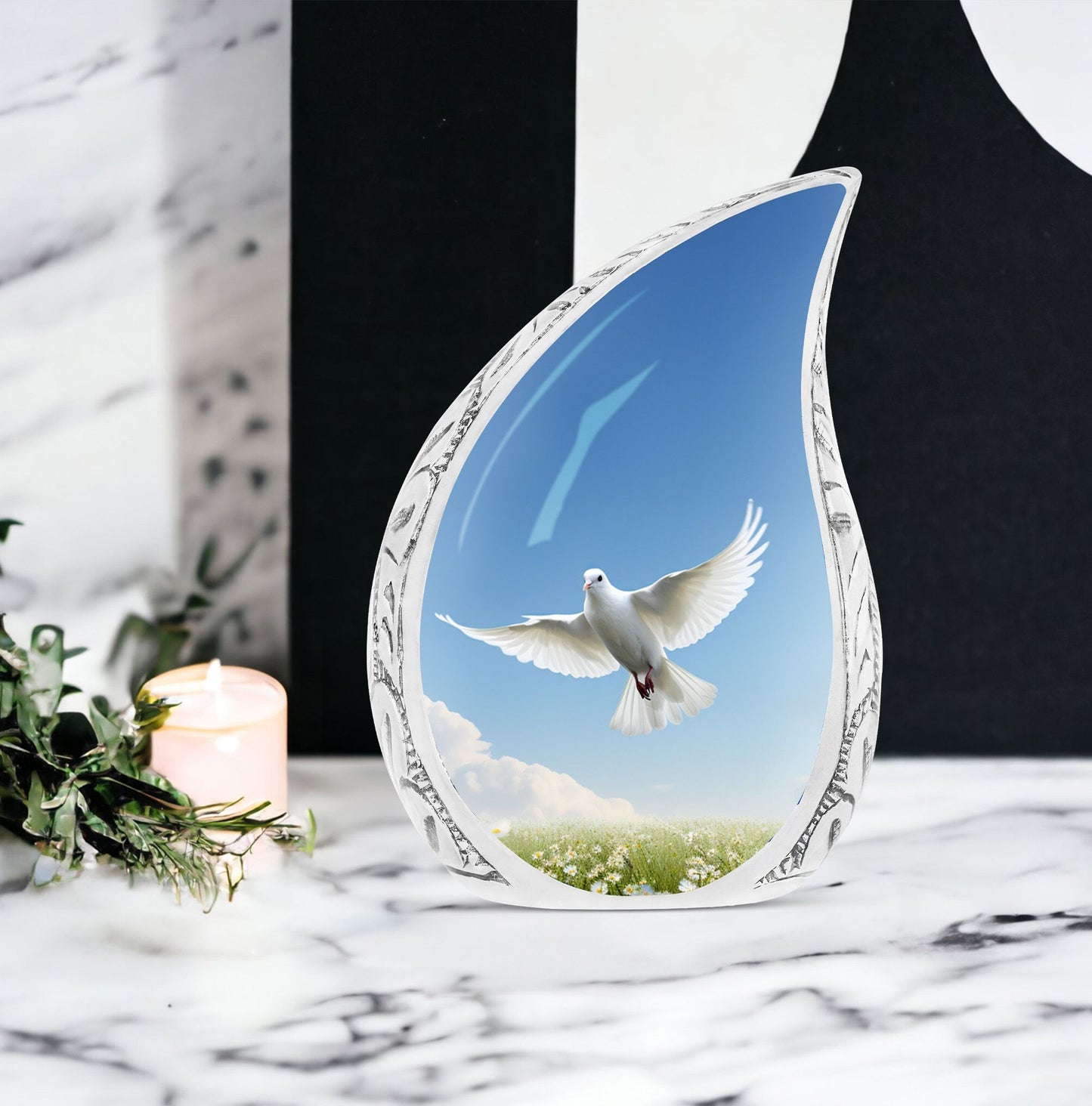 Classic 3 inch Dove Cremation Urn for Ashes.
