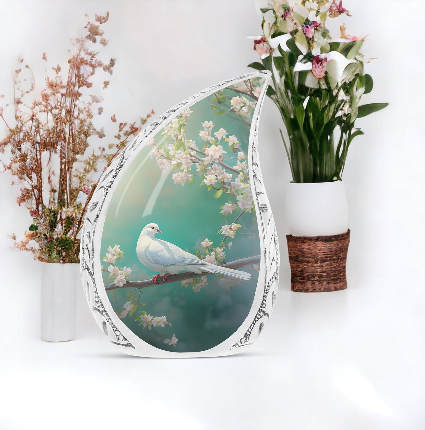 Dove Memorial Urn in Classic Design, Personalized.