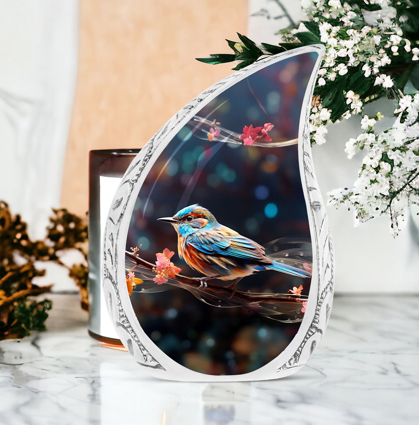 Large Sparrow Urn for Ashes, Modern Aluminium