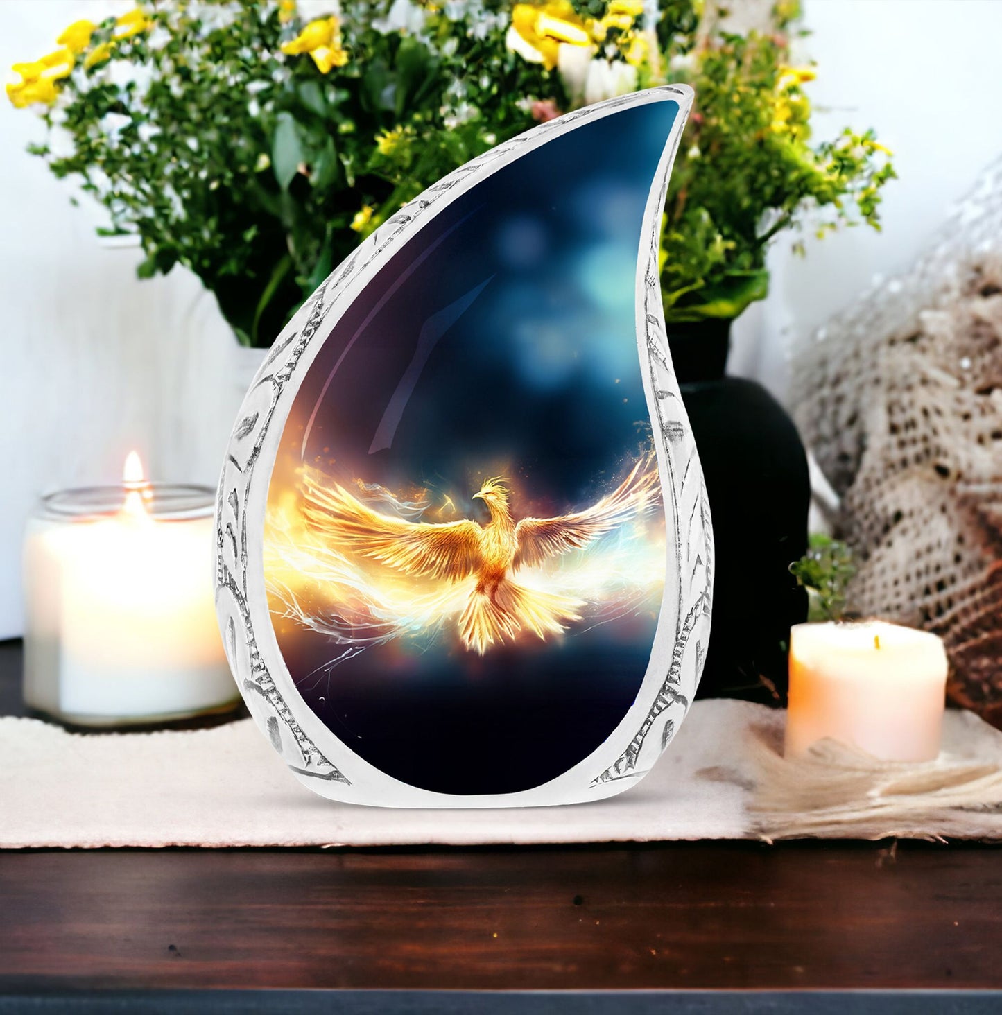 Classic Yellow Phoenix Cremation Urn