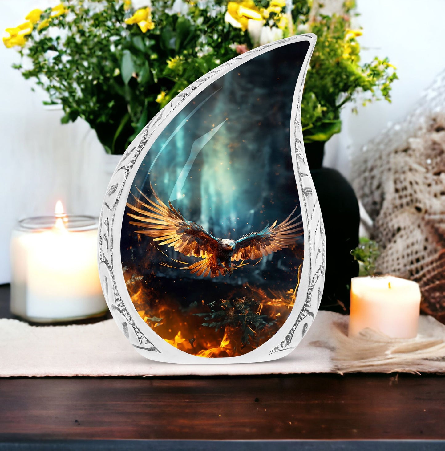 Classic Eagle Urn for human cremation ashes containment