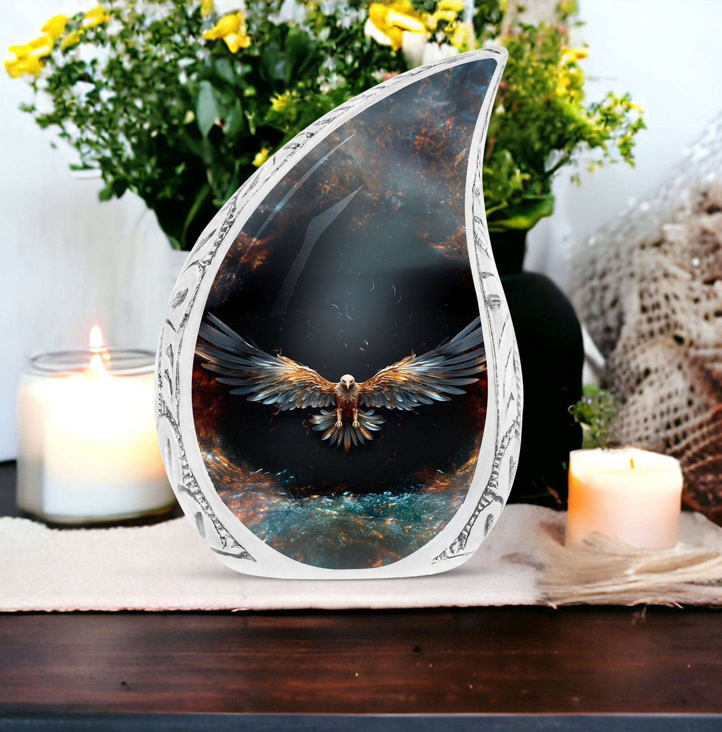 Classic 3-inch Eagle Cremation Urn For Storing Human Ashes.