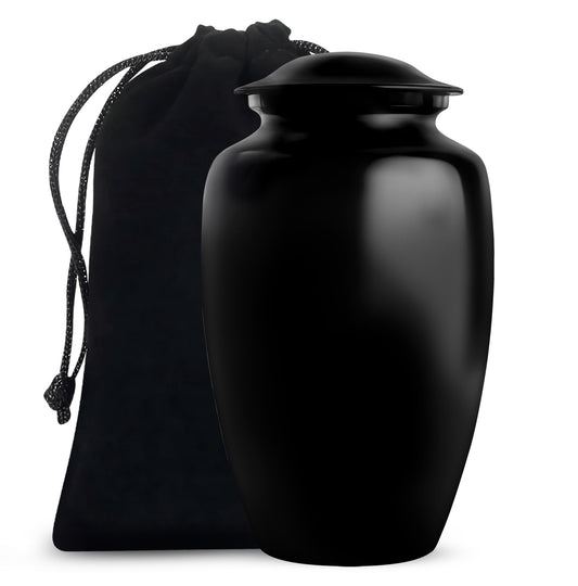 Black Personalized Urn - Beautifully Handcrafted Urns For Human Ashes