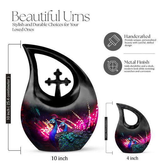 10-inch peacock urn