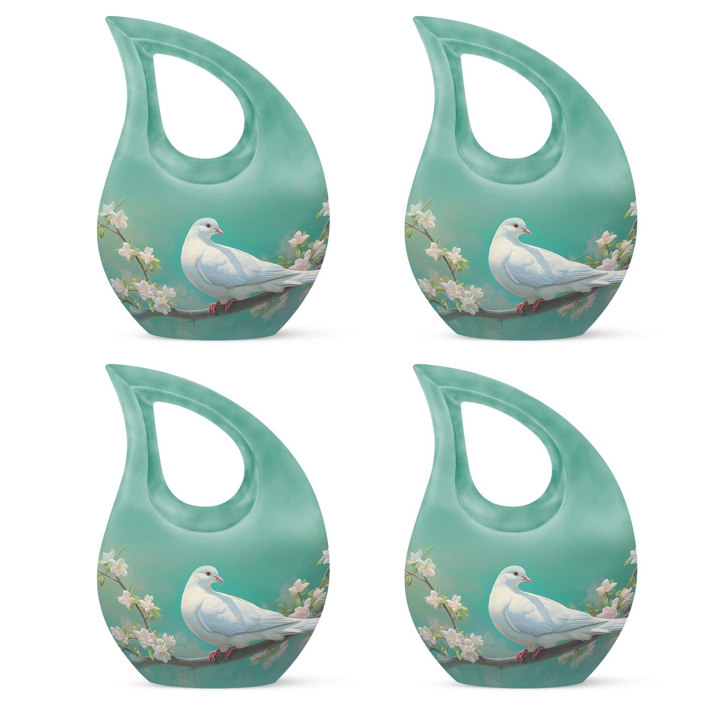 White Personalized Bird Cremation Urn for Mom - 10-inch, 200 cu in - Yatskia