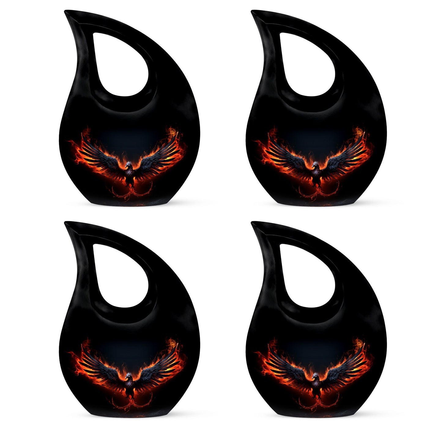 10-inch Phoenix-themed Unusual Urn with Cross Drop