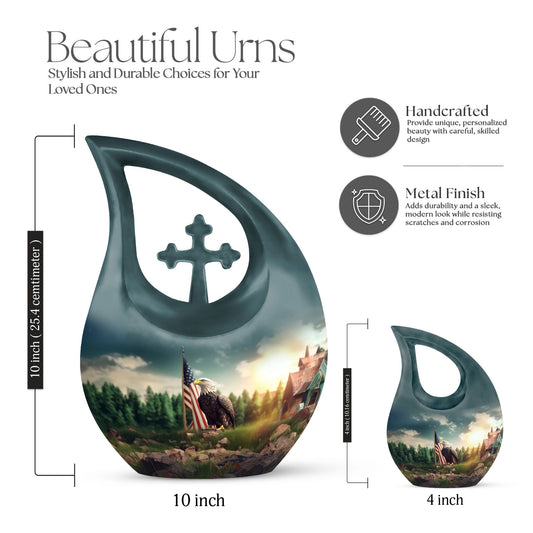 Eagle-themed, extra large 10-inch Cross Drop