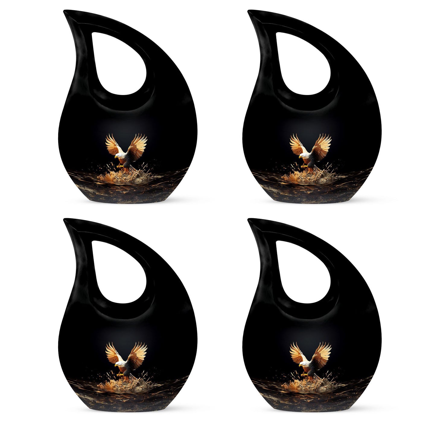 10-inch eagle theme Cross Drop urn for human ashes