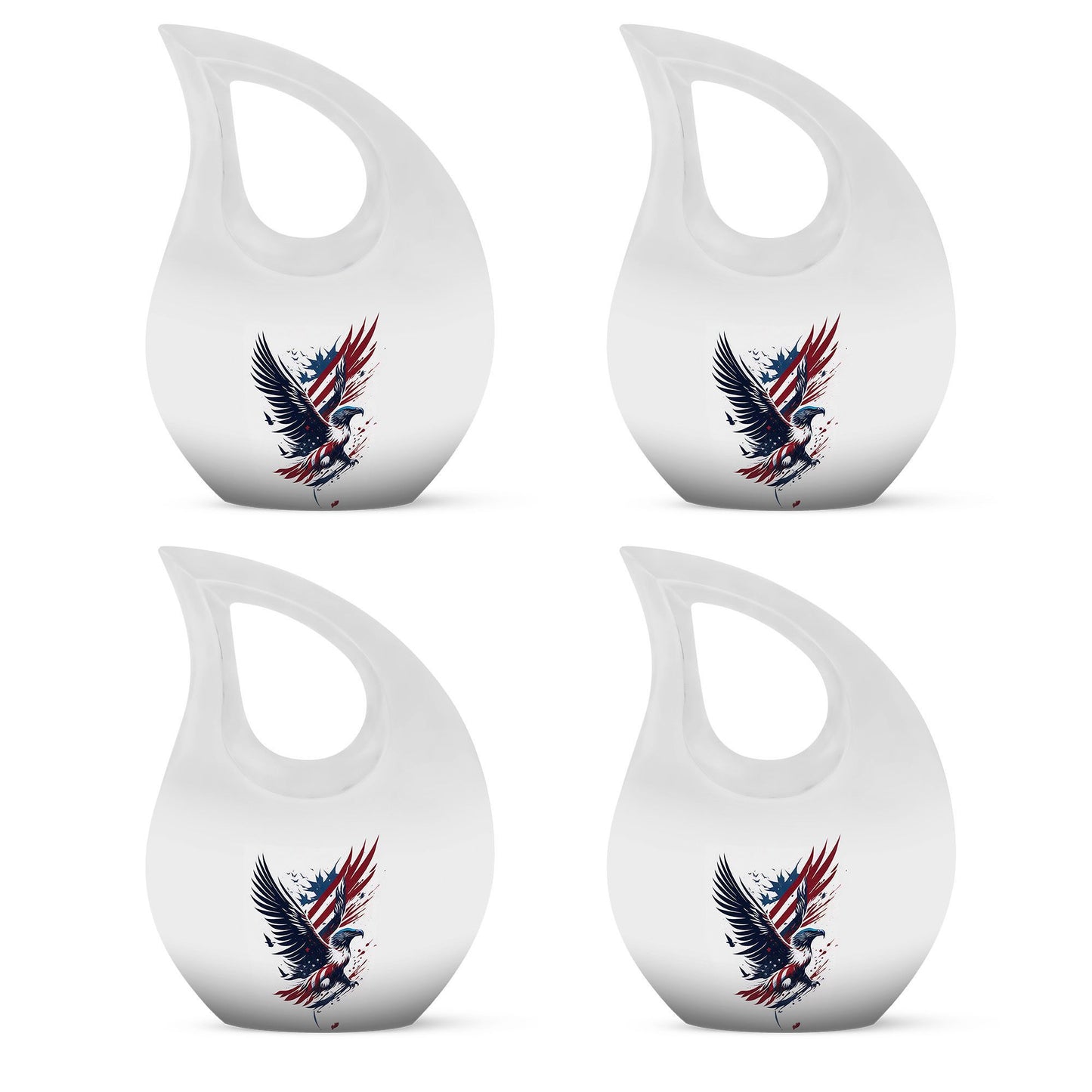 10-inch Eagle Urn with Cross Drop design, Personalized