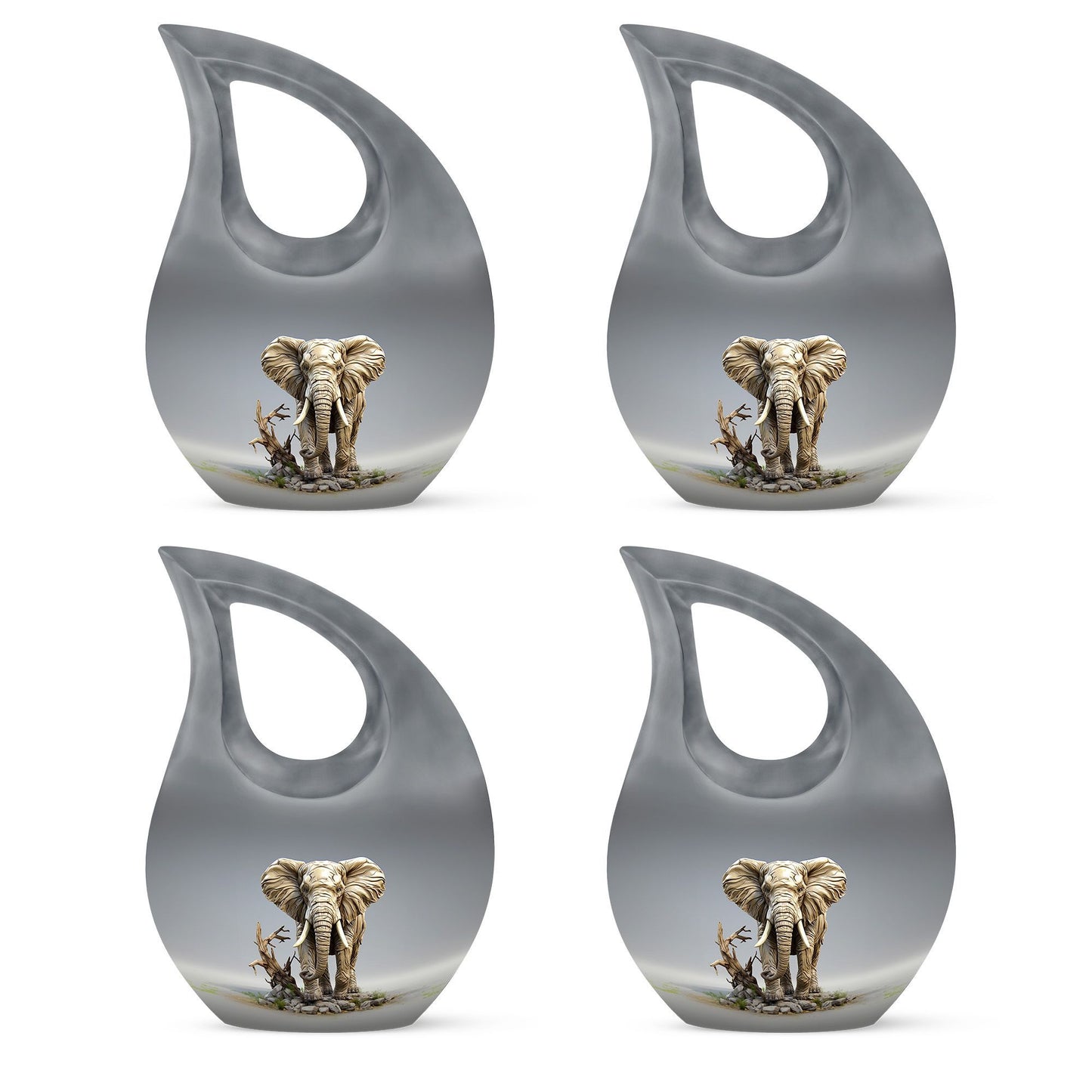 10-inch Elephant urn with Cross Drop design for ashes,