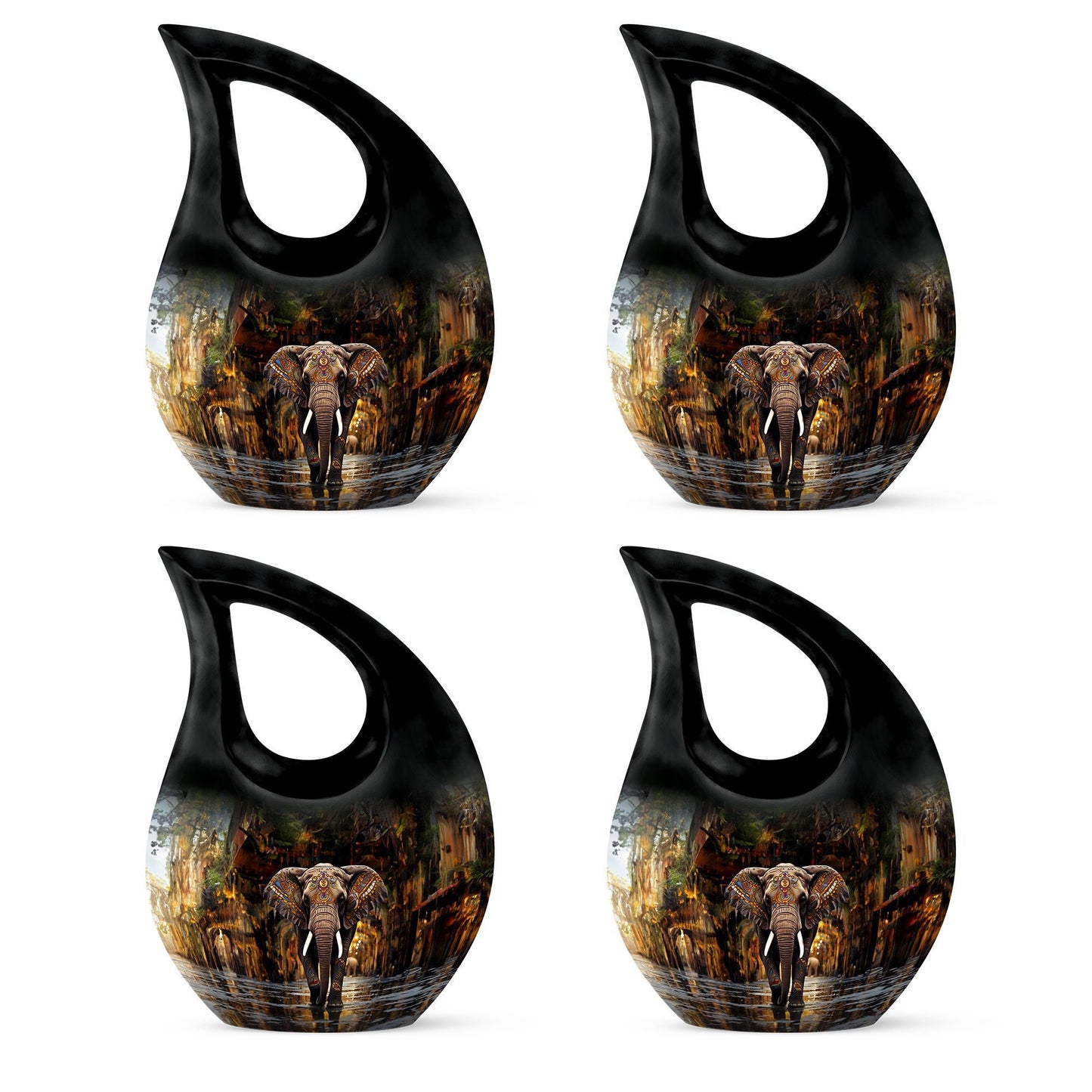 10-inch Elephant-themed Cross Drop design Custom Urn