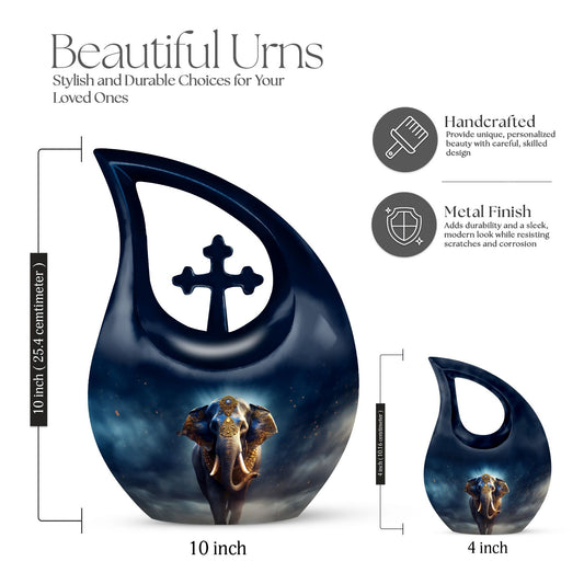10 Inch Elephant-themed Cross Drop design Large