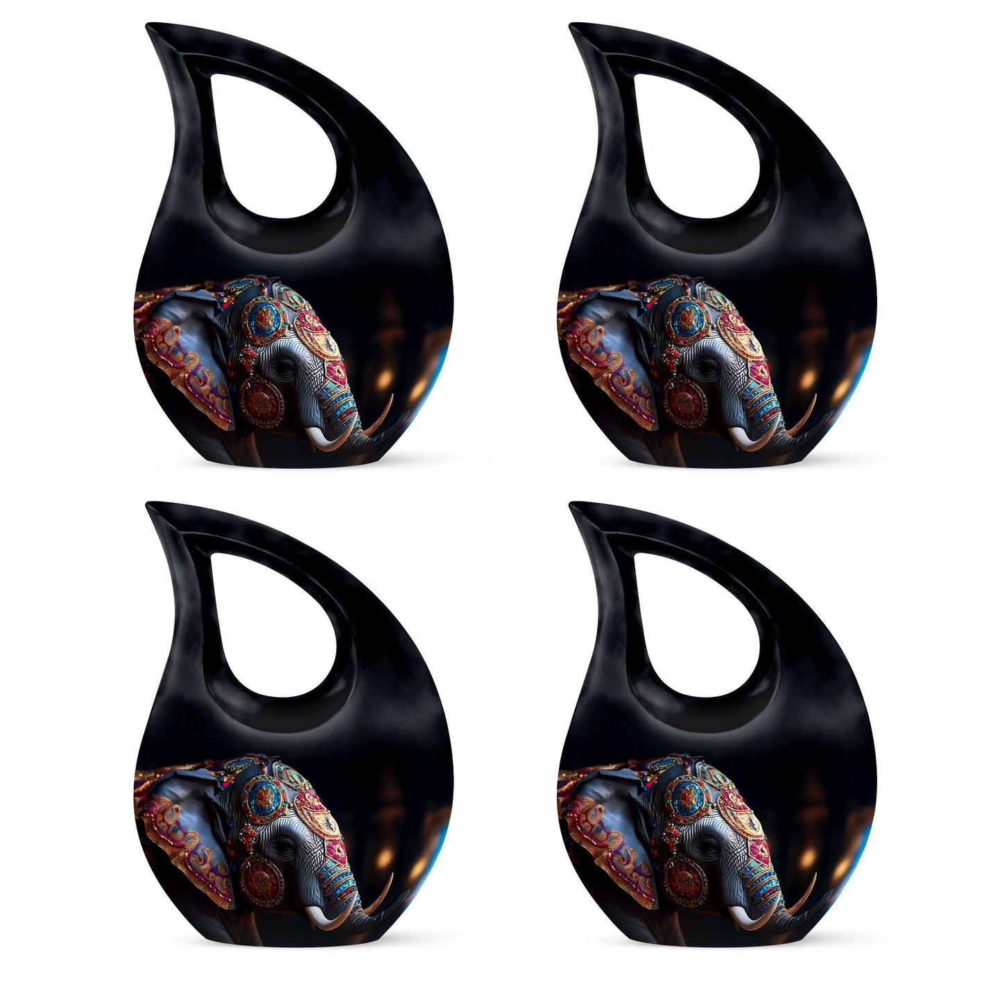 10-inch Elephant Urn with Cross Drop Design,