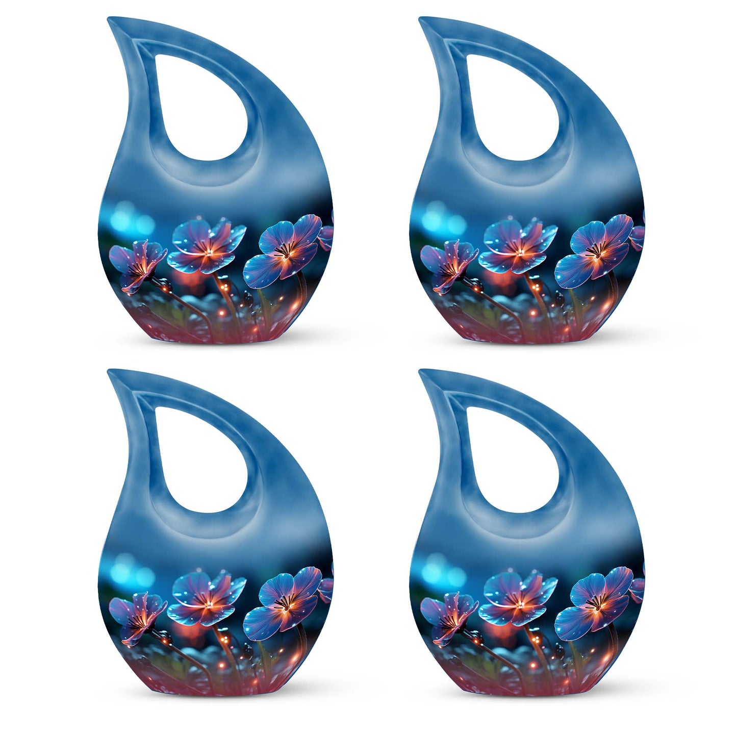 10 Inch Modern Flower Cross Drop Urn,