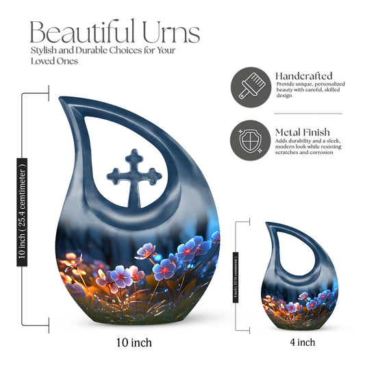 10-Inch Flower-Themed Cross Drop Design