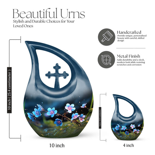 10-inch Flower Urn, Cross Drop Design,