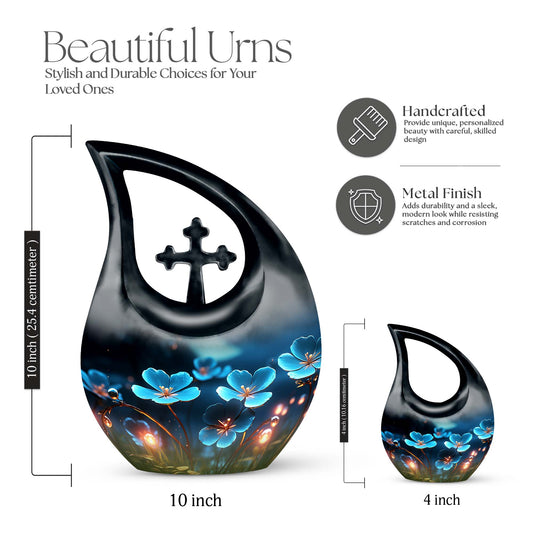 10-inch Flower Urn in Cross Drop design, affordable
