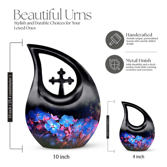 10-inch cross drop flower urn made of aluminium