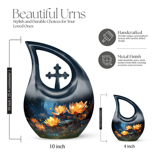 10-inch Lilly Flower Urn in cross drop design,