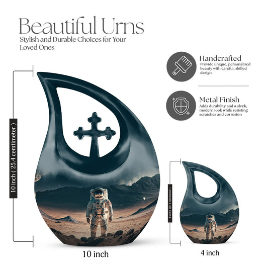 10-inch Cross Drop Astronaut Urn made