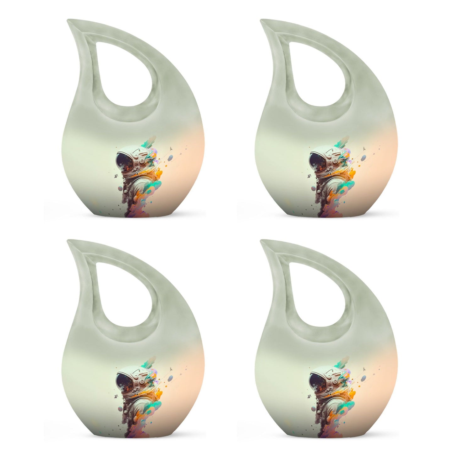 10 inch Astronaut Memorial Urn with Cross Drop design,