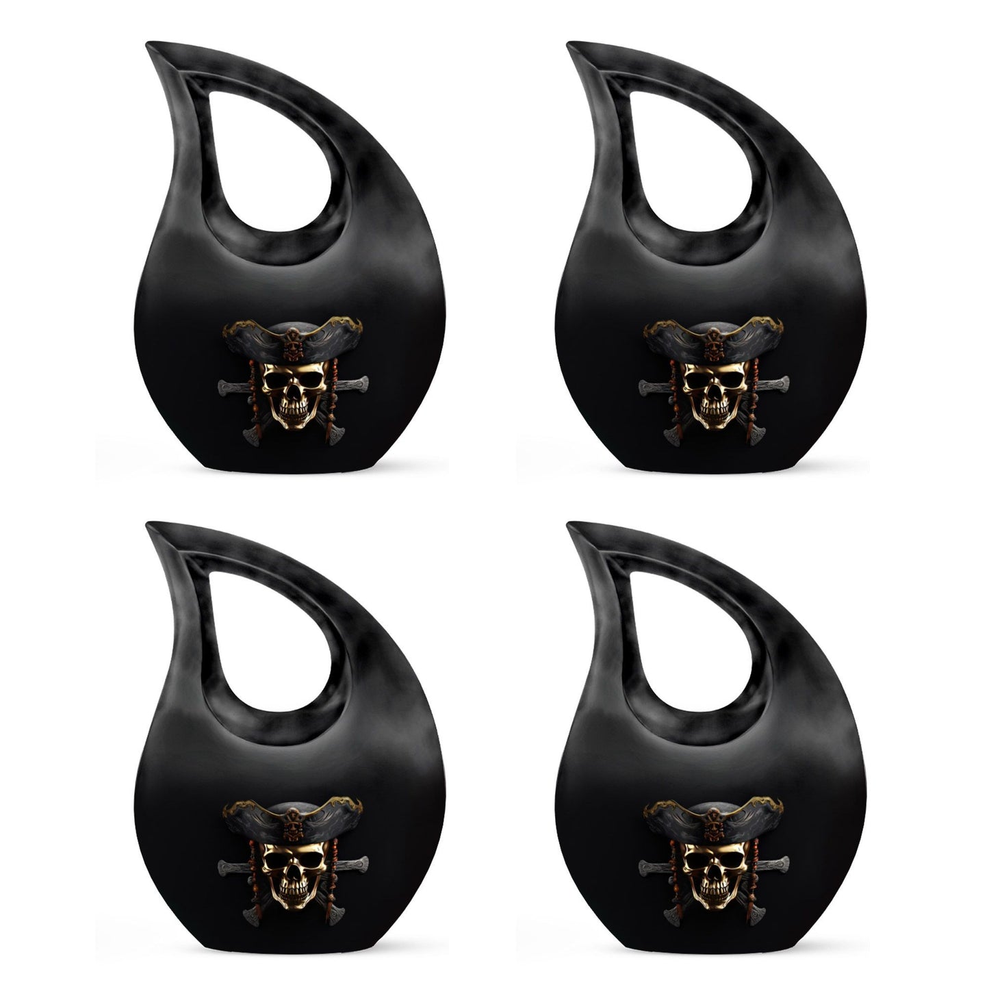 10-inch skull urn with cross drop design for couples,