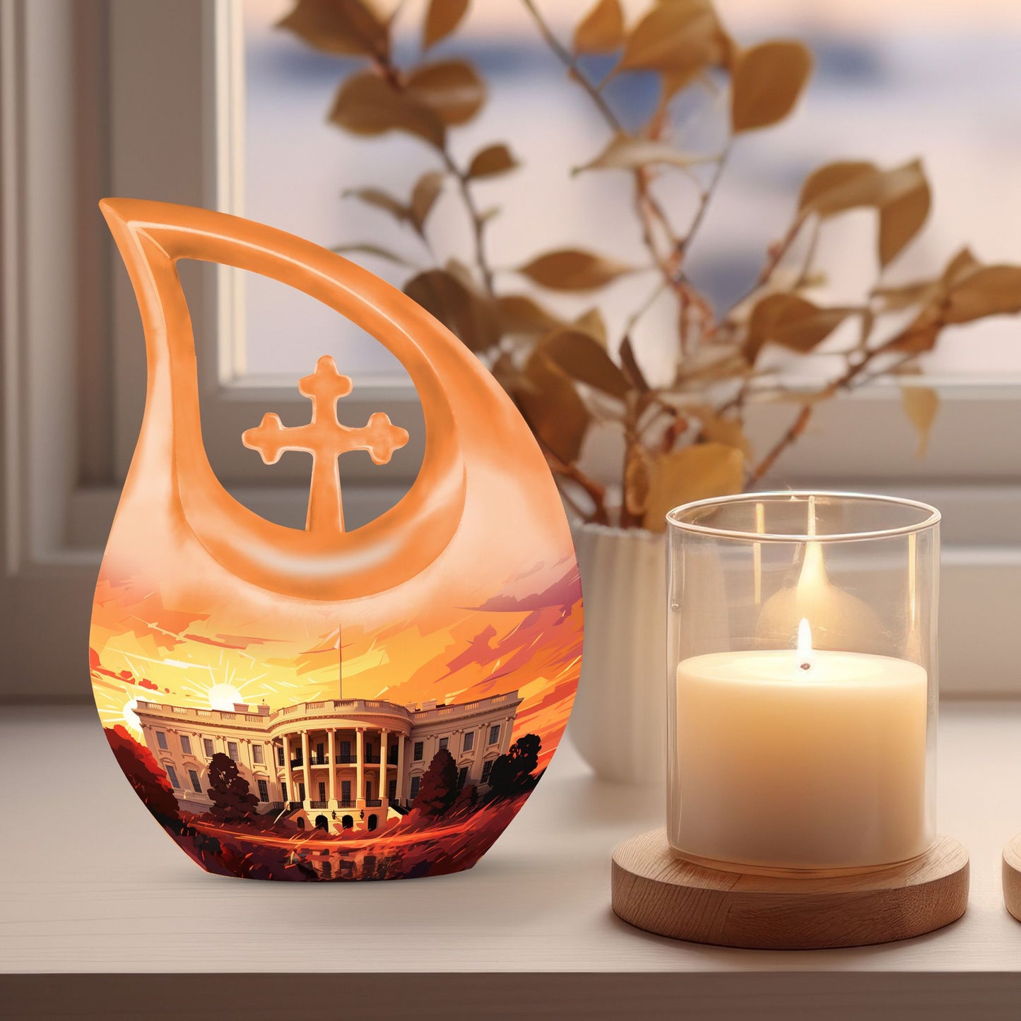 Personalized Religious Cremation Urn for Human Ashes - 10-inch, 3 cu in - Yatskia