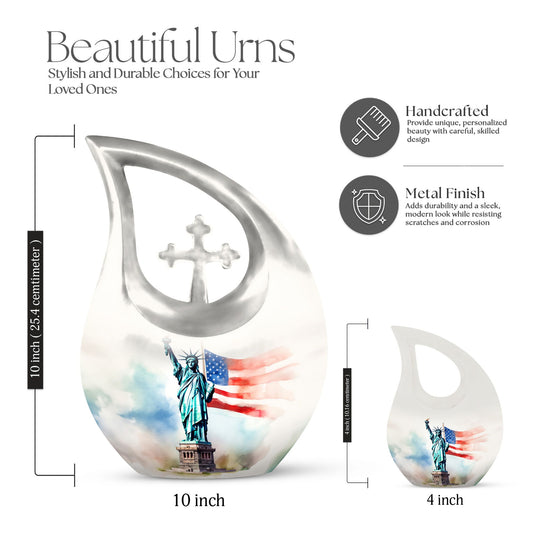 10 Inch Statue Of Liberty Urns