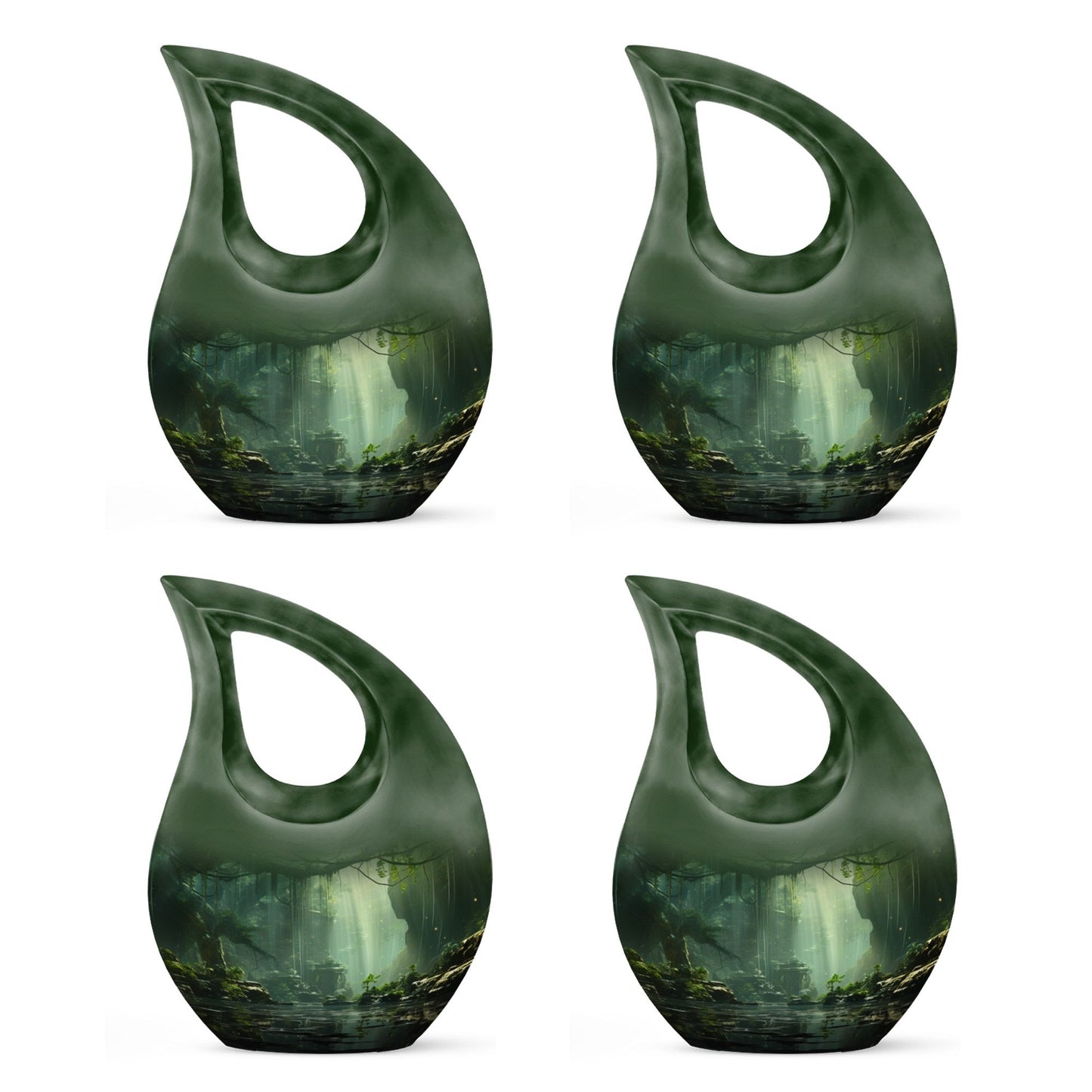 10-inch Wilderness Urn with Cross Drop design,