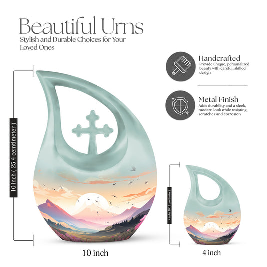 10-inch Wilderness Cross Drop Large Urn