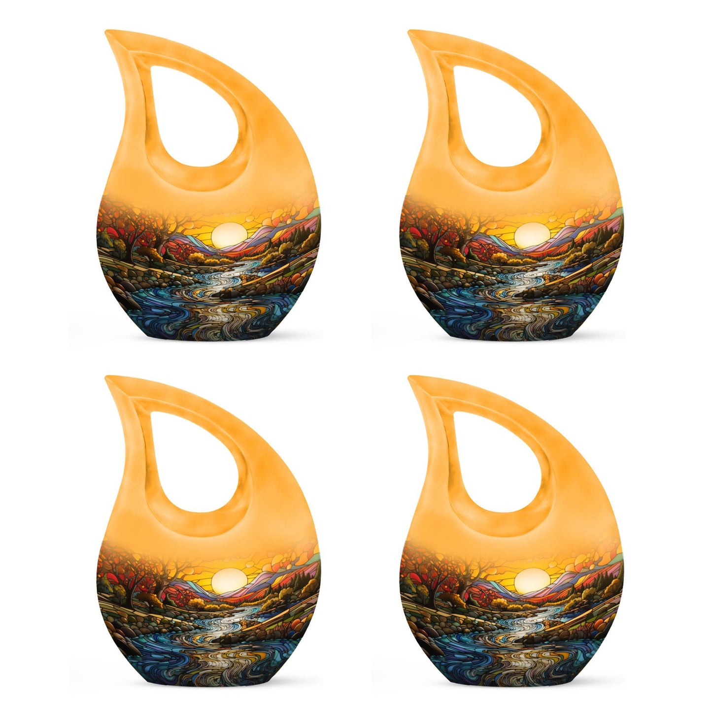 10-inch Wilderness Urn with Cross Drop design,