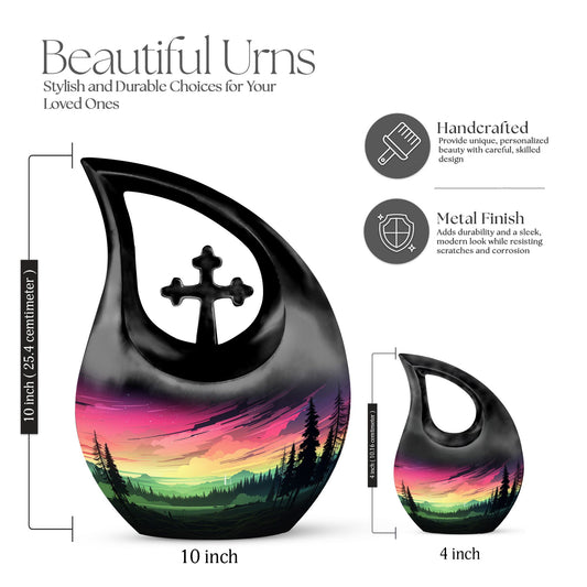 Aurora Urn, 10-inch Designer Memorial Urn for Ashes