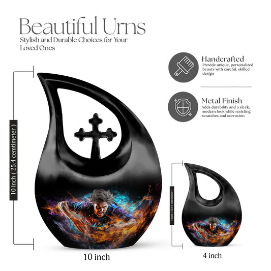 10 inch Football Themed, Cross Drop
