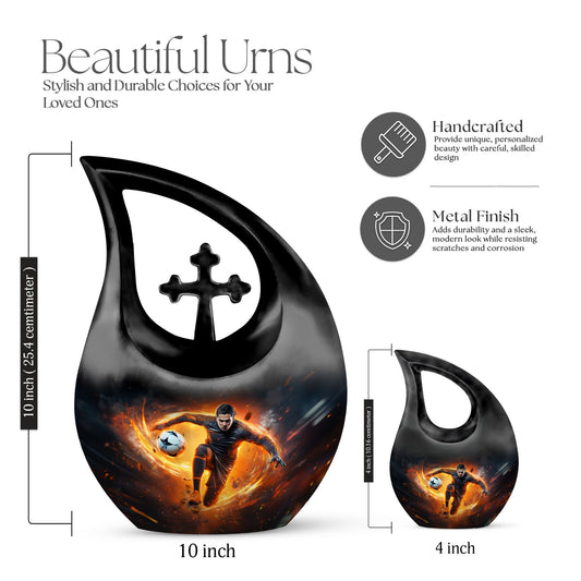 Cross Drop Large Football Urn