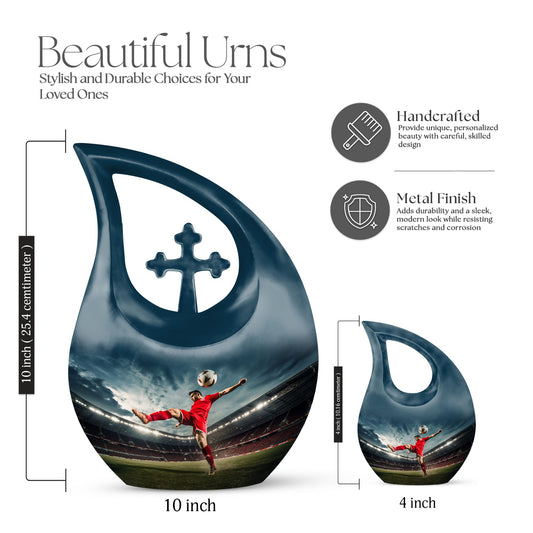Football themed cremation urn
