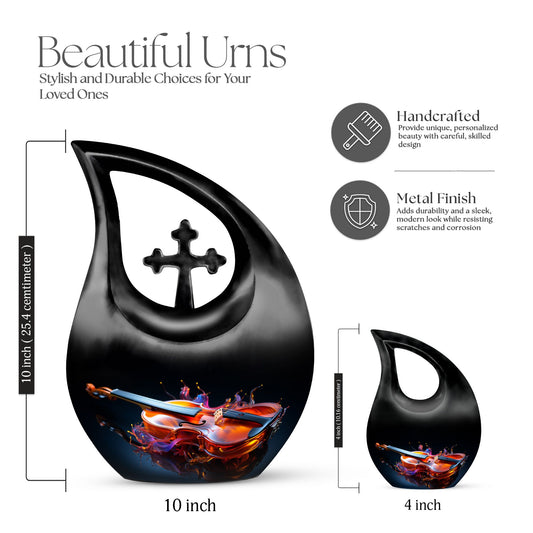 Fiery Violin Melody Urn