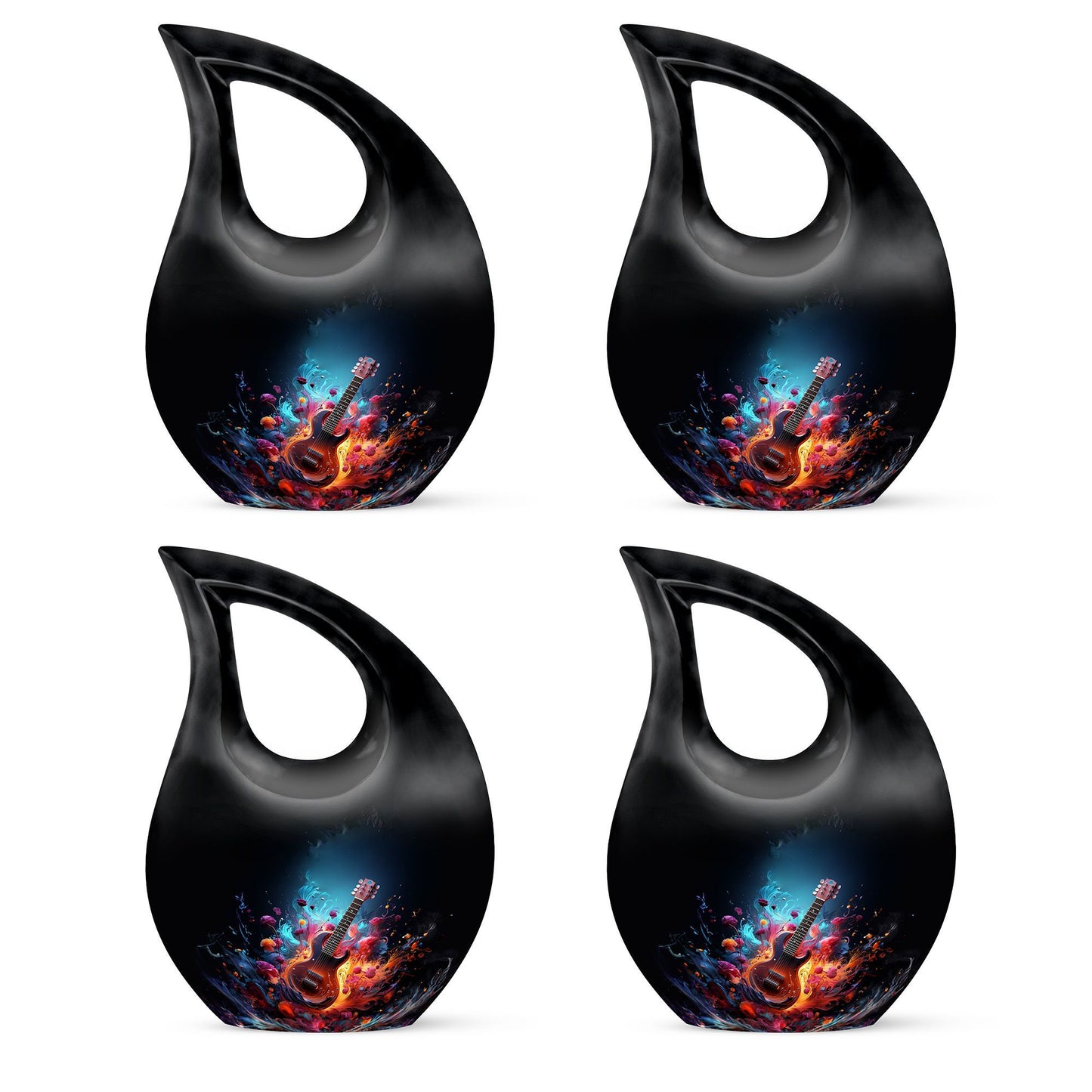 Vibrant Guitar Fantasy Urn