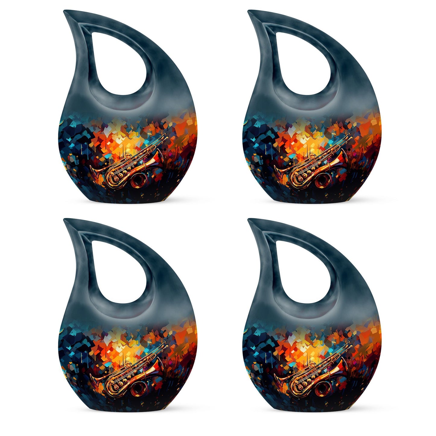 Abstract Jazz Trumpet Urn,