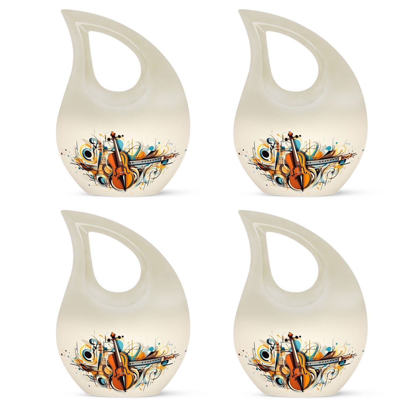 Cross Drop Abstract Violin Composition Urn